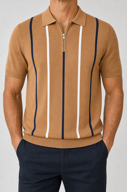 🔥CLEARANCE SALE🔥 Men's Knit Half-Zip Polo Shirt