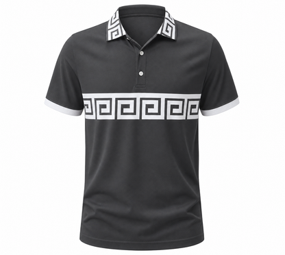 🔥SUMMER FINAL SALE - 9 pack only $49.99🔥Women’s Greek Key Contrast Polo Shirt