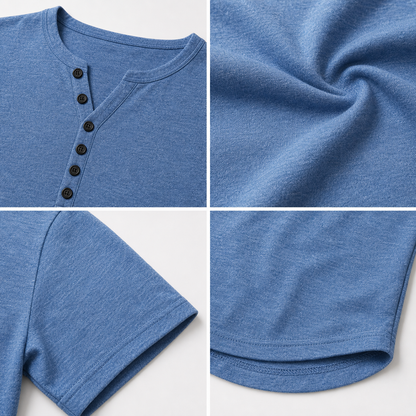 🔥CLEARANCE SALE🔥 Men's Short Sleeve Henley T-Shirt