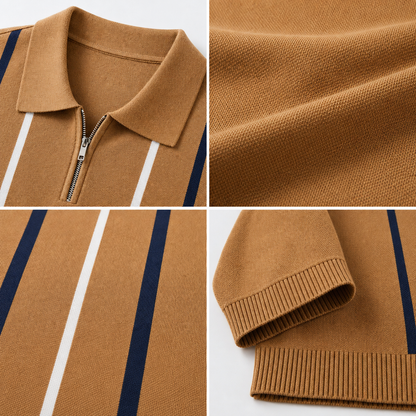 🔥CLEARANCE SALE🔥 Men's Knit Half-Zip Polo Shirt