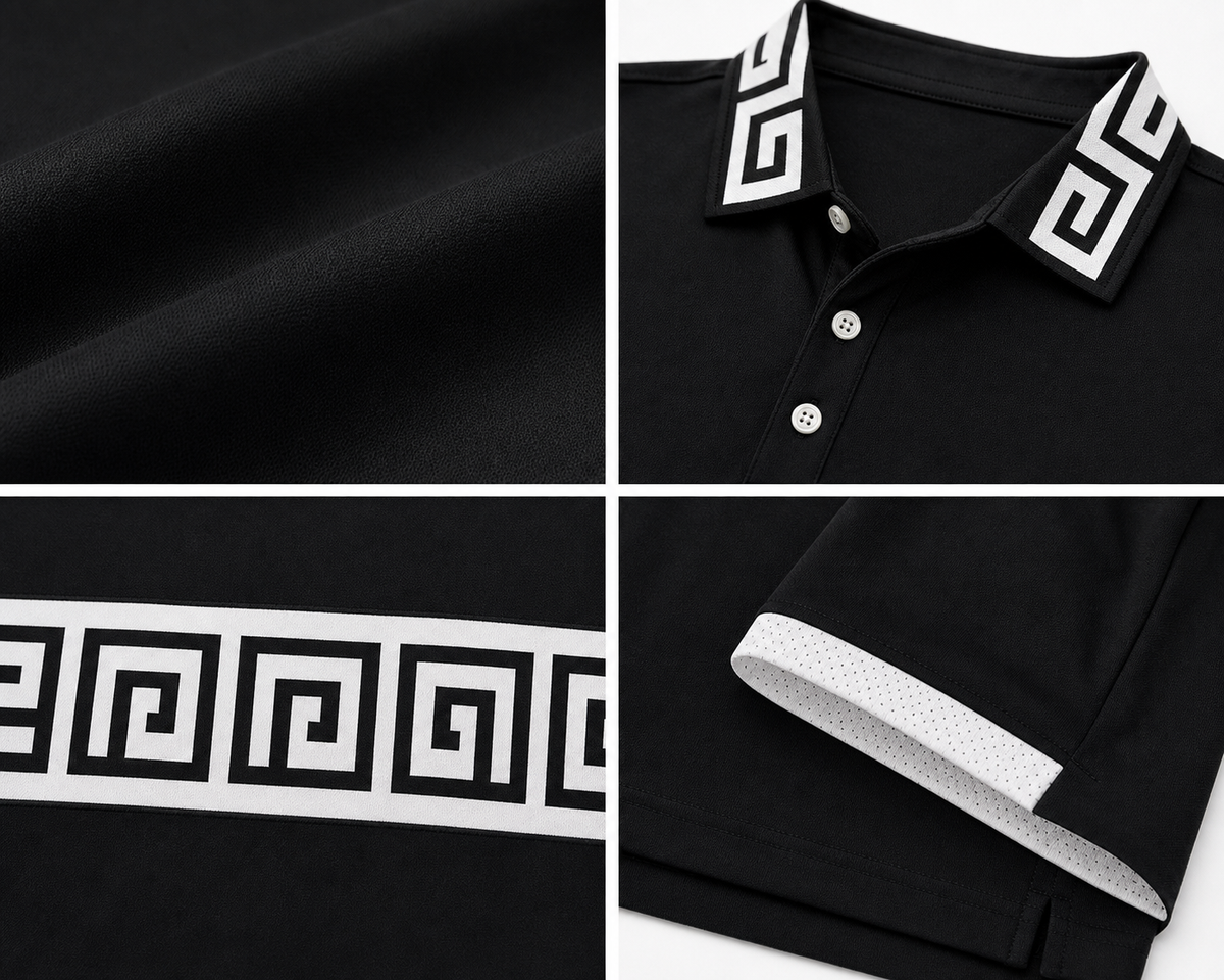 🔥SUMMER FINAL SALE - 9 pack only $49.99🔥Women’s Greek Key Contrast Polo Shirt