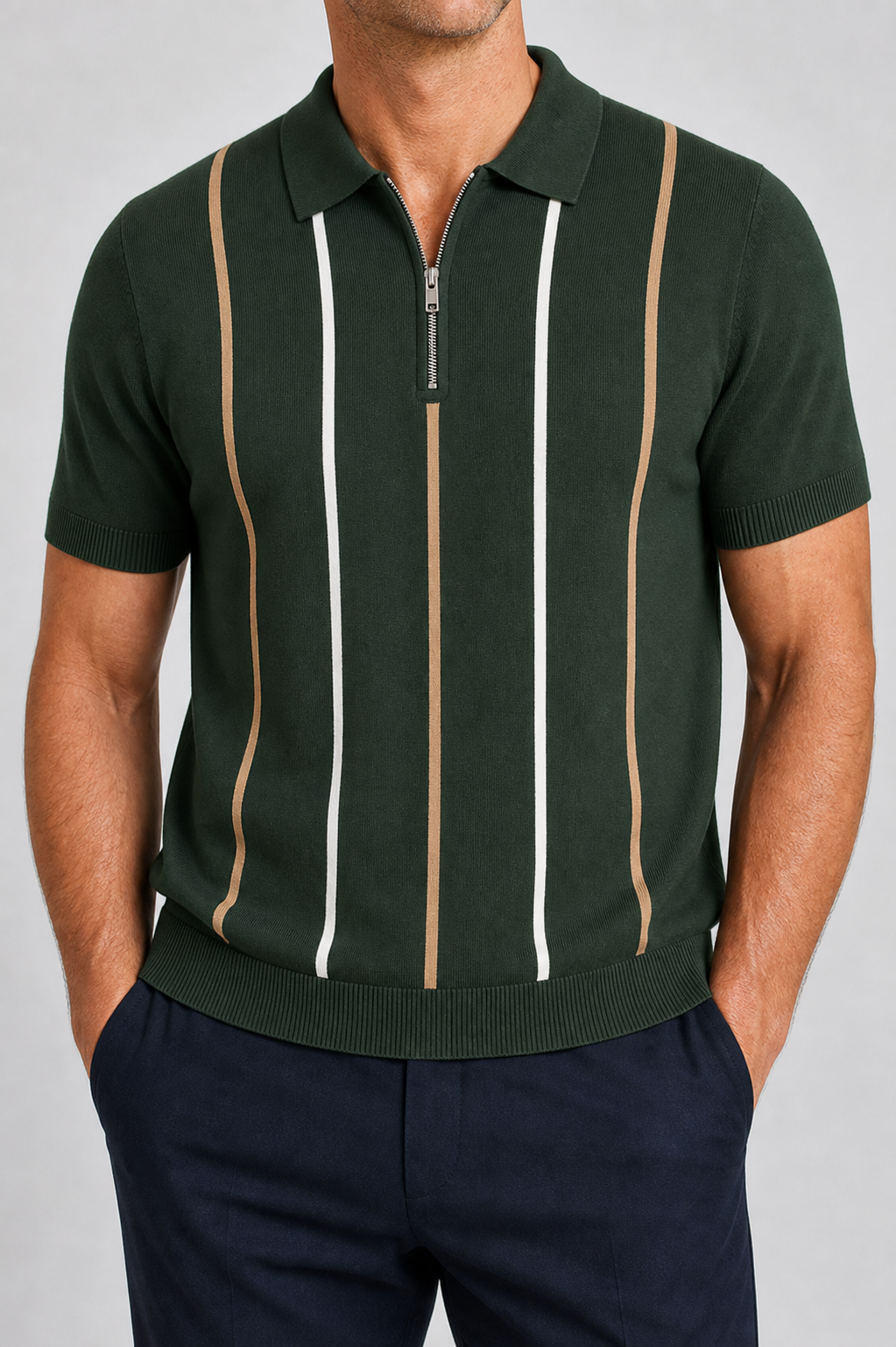 🔥CLEARANCE SALE🔥 Men's Knit Half-Zip Polo Shirt