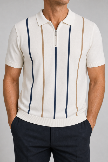 🔥CLEARANCE SALE🔥 Men's Knit Half-Zip Polo Shirt