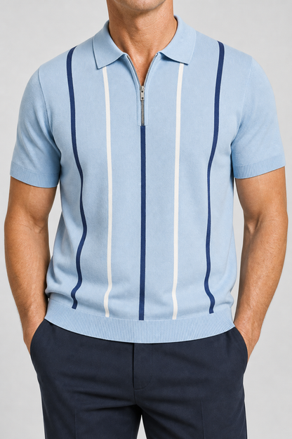 🔥CLEARANCE SALE🔥 Men's Knit Half-Zip Polo Shirt