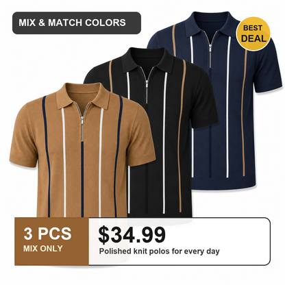 🔥CLEARANCE SALE🔥 Men's Knit Half-Zip Polo Shirt