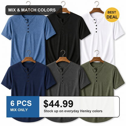 🔥CLEARANCE SALE🔥 Men's Short Sleeve Henley T-Shirt
