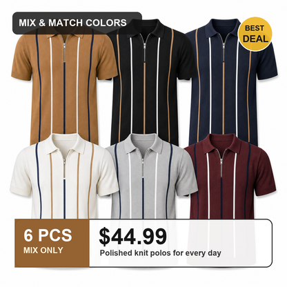 🔥CLEARANCE SALE🔥 Men's Knit Half-Zip Polo Shirt