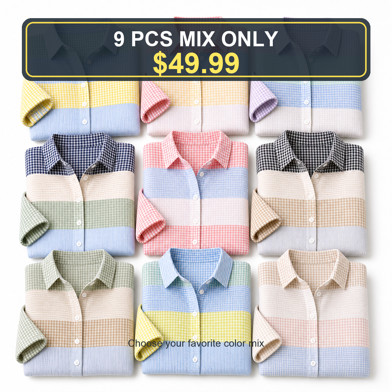 🔥CLEARANCE SALE🔥 Women's Patchwork Gingham Button-Up Shirt
