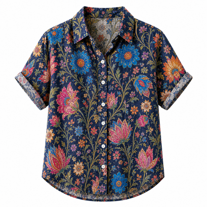 🔥CLEARANCE SALE🔥 Women's Vintage Floral Button-Up Blouse