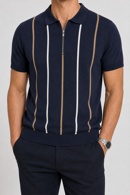 🔥CLEARANCE SALE🔥 Men's Knit Half-Zip Polo Shirt