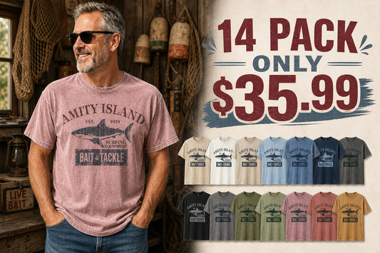 CLEARANCE SALE - Men's Vintage Shark Bait & Tackle Graphic Tee - 14 Colors & Bundle Deals