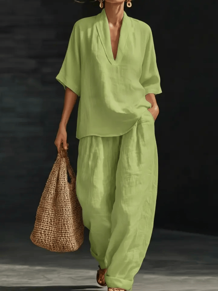 Casual And Cozy Minimalist Linen Two-piece Set⏰Warehouse Clearance⚡10-Pack Only $34.99⚡