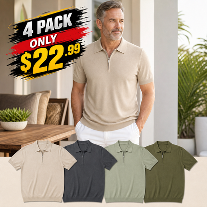 Men's Half-Zip Knit Polo Shirt