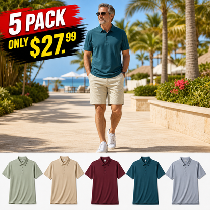 Men's Lightweight Textured Polo Shirt