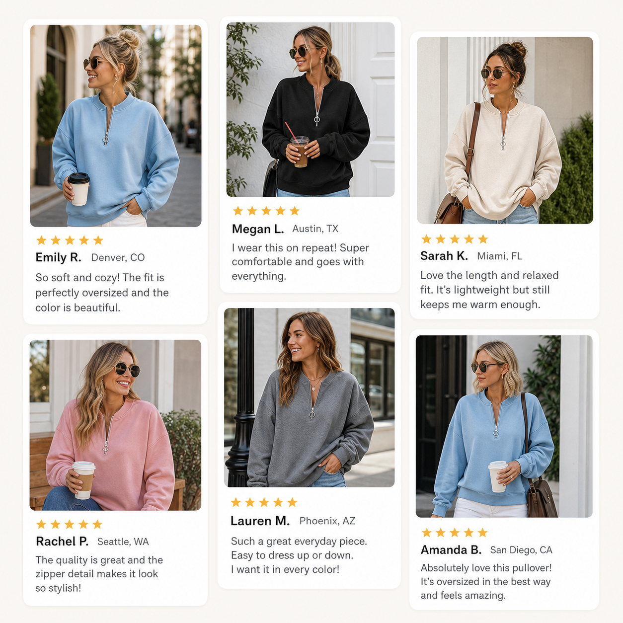 ⏰Clearance Sale⚡10 Pack for $28⚡Women's Oversized Half-Zip Pullover