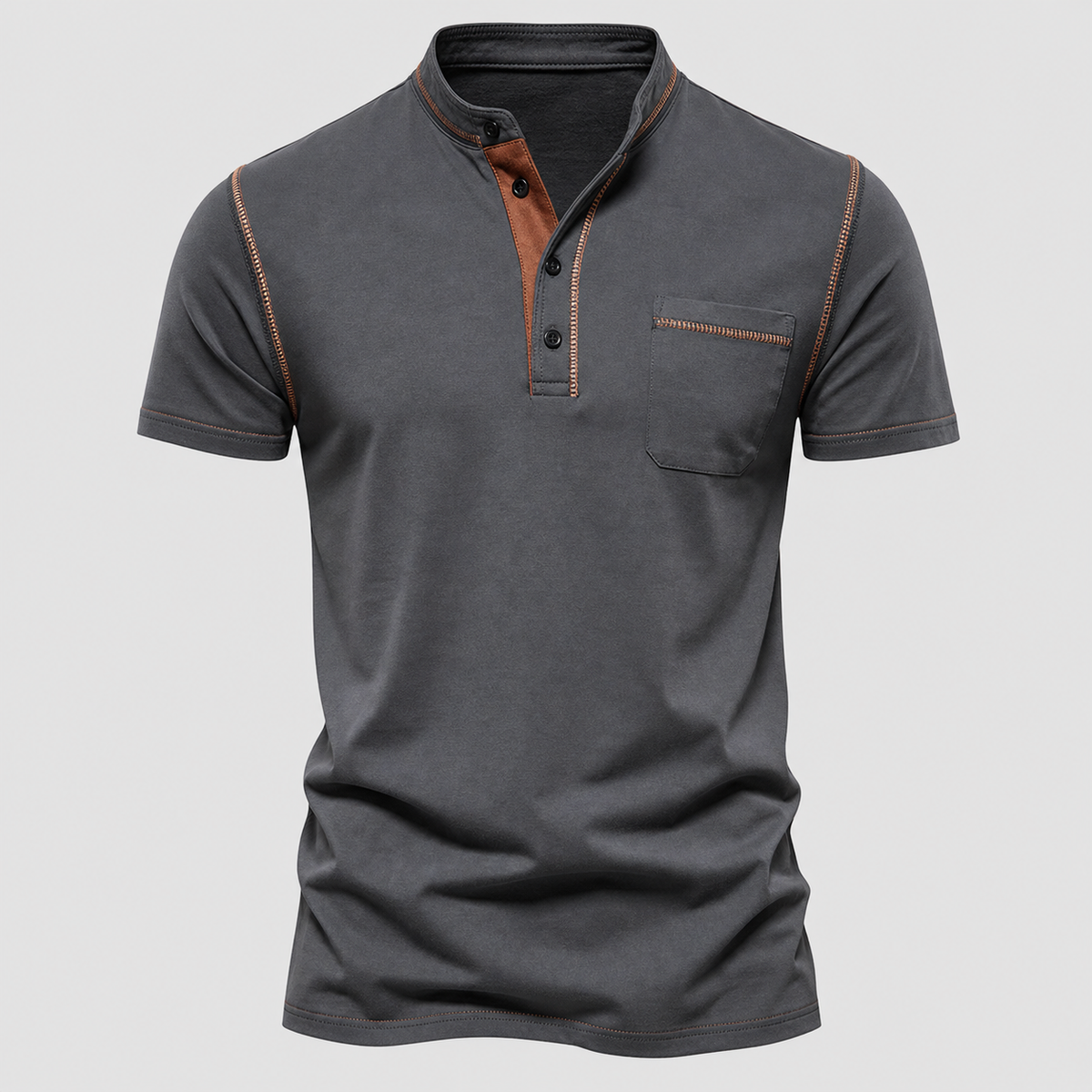 SUMMER FINAL SALE - Men's Henley Pocket Polo Shirt 12-Pack $34.99
