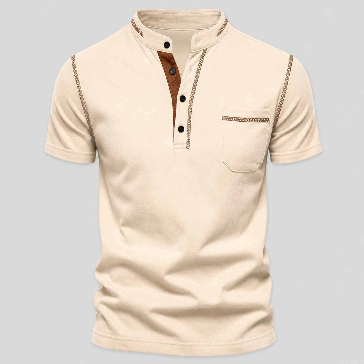 SUMMER FINAL SALE - Men's Henley Pocket Polo Shirt 12-Pack $34.99