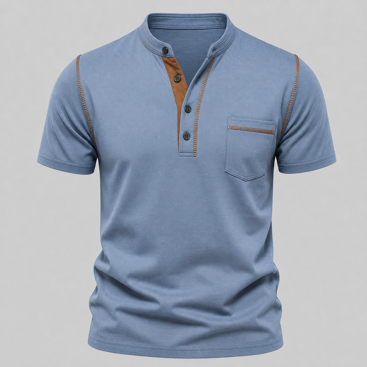 SUMMER FINAL SALE - Men's Henley Pocket Polo Shirt 12-Pack $34.99