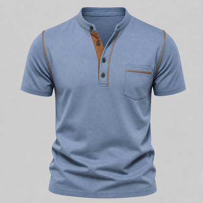 SUMMER FINAL SALE - Men's Henley Pocket Polo Shirt 12-Pack $34.99