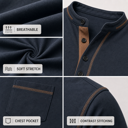 SUMMER FINAL SALE - Men's Henley Pocket Polo Shirt 12-Pack $34.99