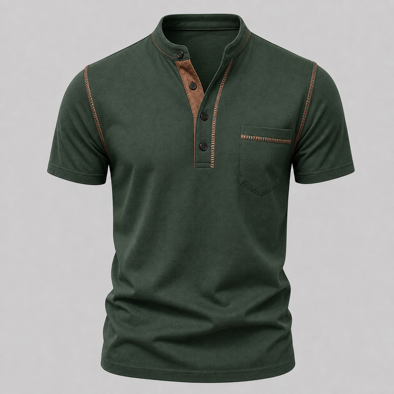 SUMMER FINAL SALE - Men's Henley Pocket Polo Shirt 12-Pack $34.99