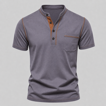 SUMMER FINAL SALE - Men's Henley Pocket Polo Shirt 12-Pack $34.99