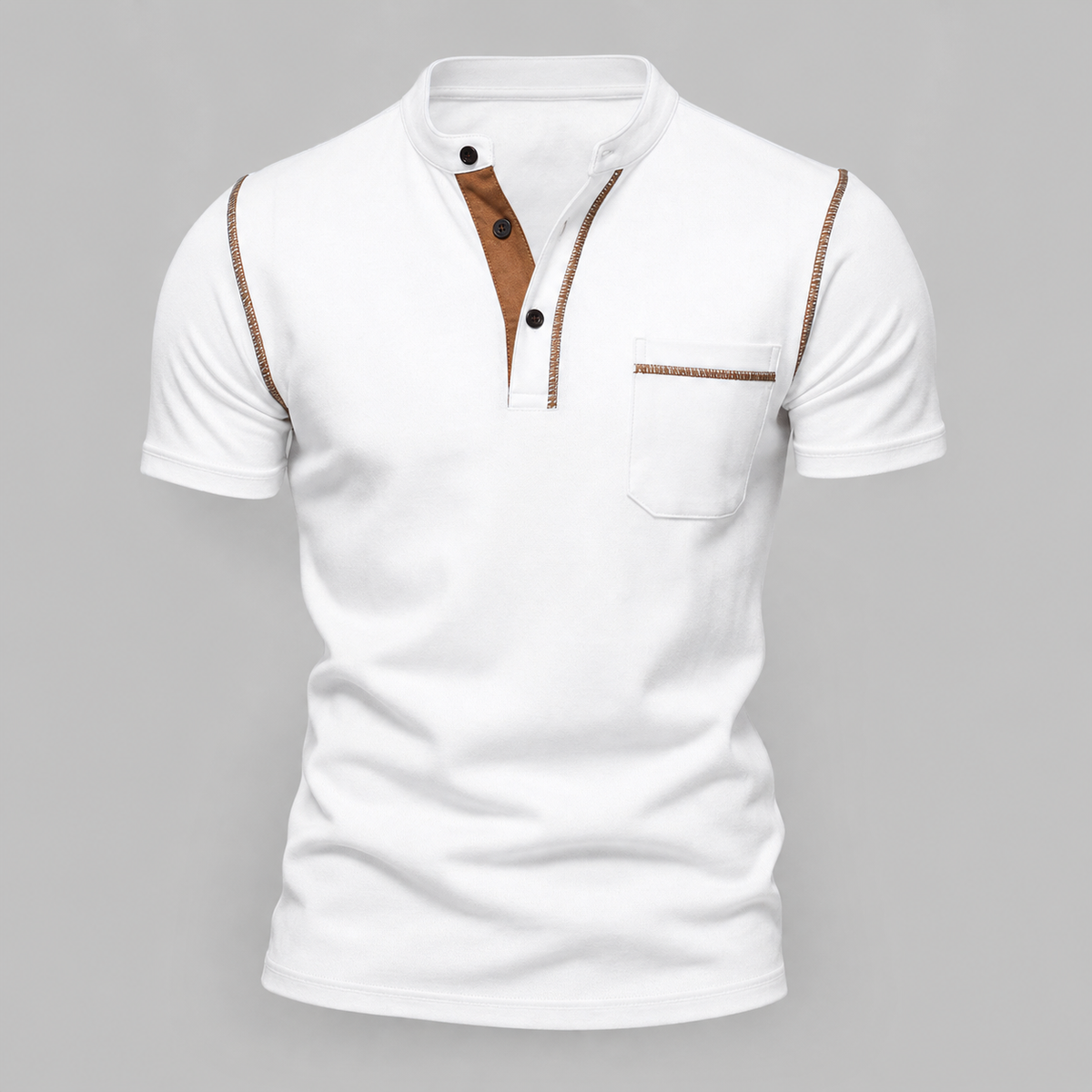 SUMMER FINAL SALE - Men's Henley Pocket Polo Shirt 12-Pack $34.99