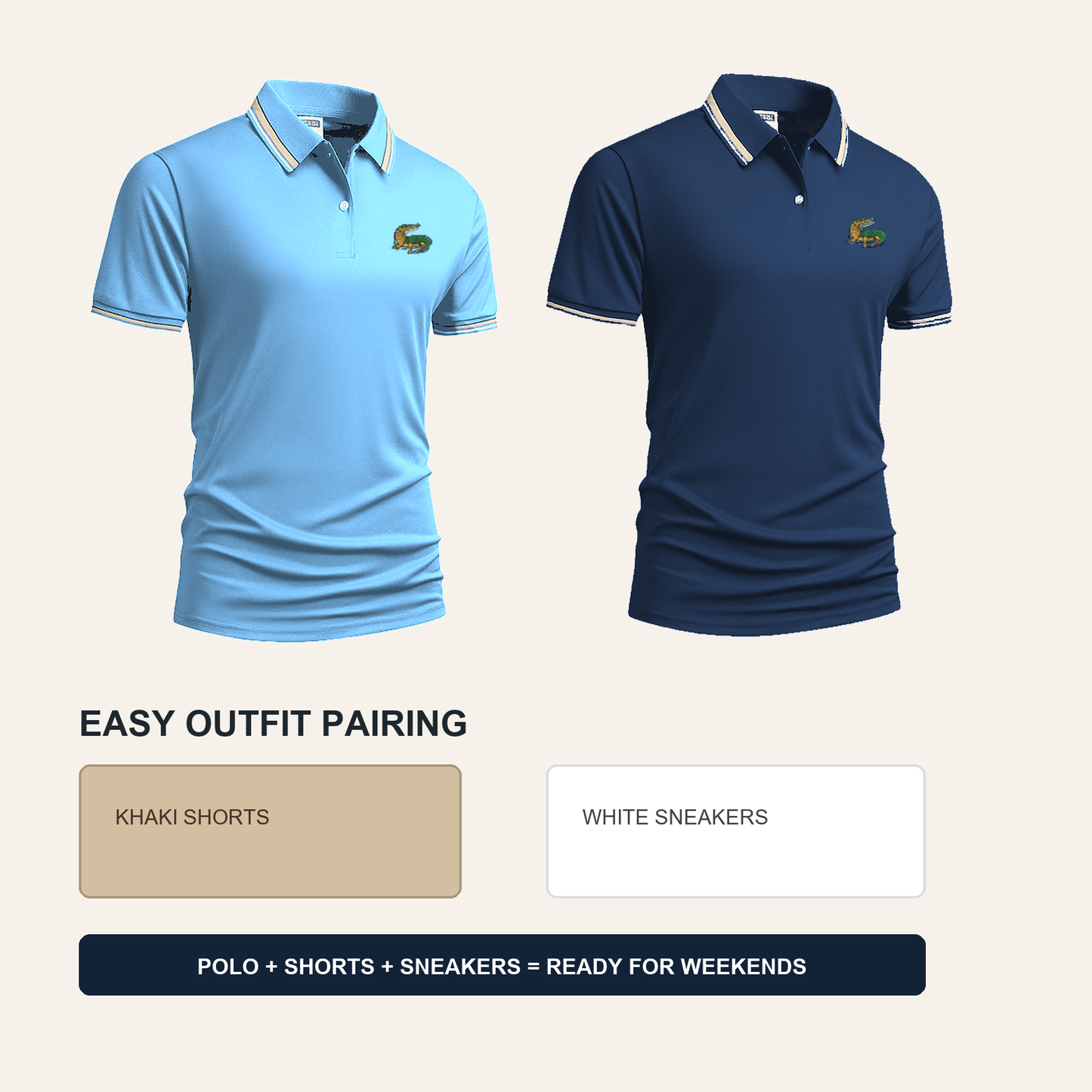 ⏰SUMMER FINAL SALE - Men's Quick Dry Breathable Polo Shirt 15-Pack $34.99