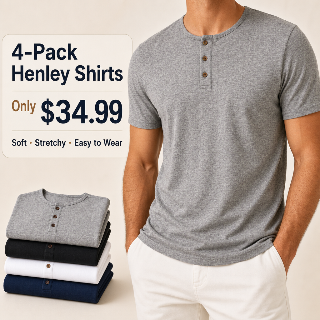 Men’s Soft Short Sleeve Henley Shirt