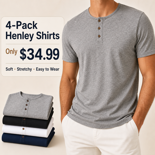 Men’s Soft Short Sleeve Henley Shirt