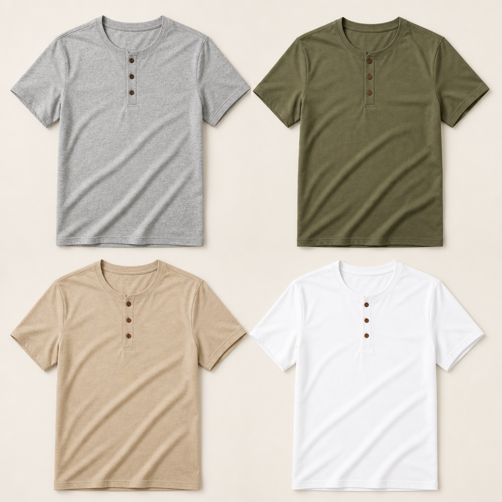 Men’s Soft Short Sleeve Henley Shirt