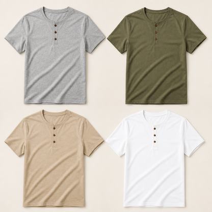 Men’s Soft Short Sleeve Henley Shirt