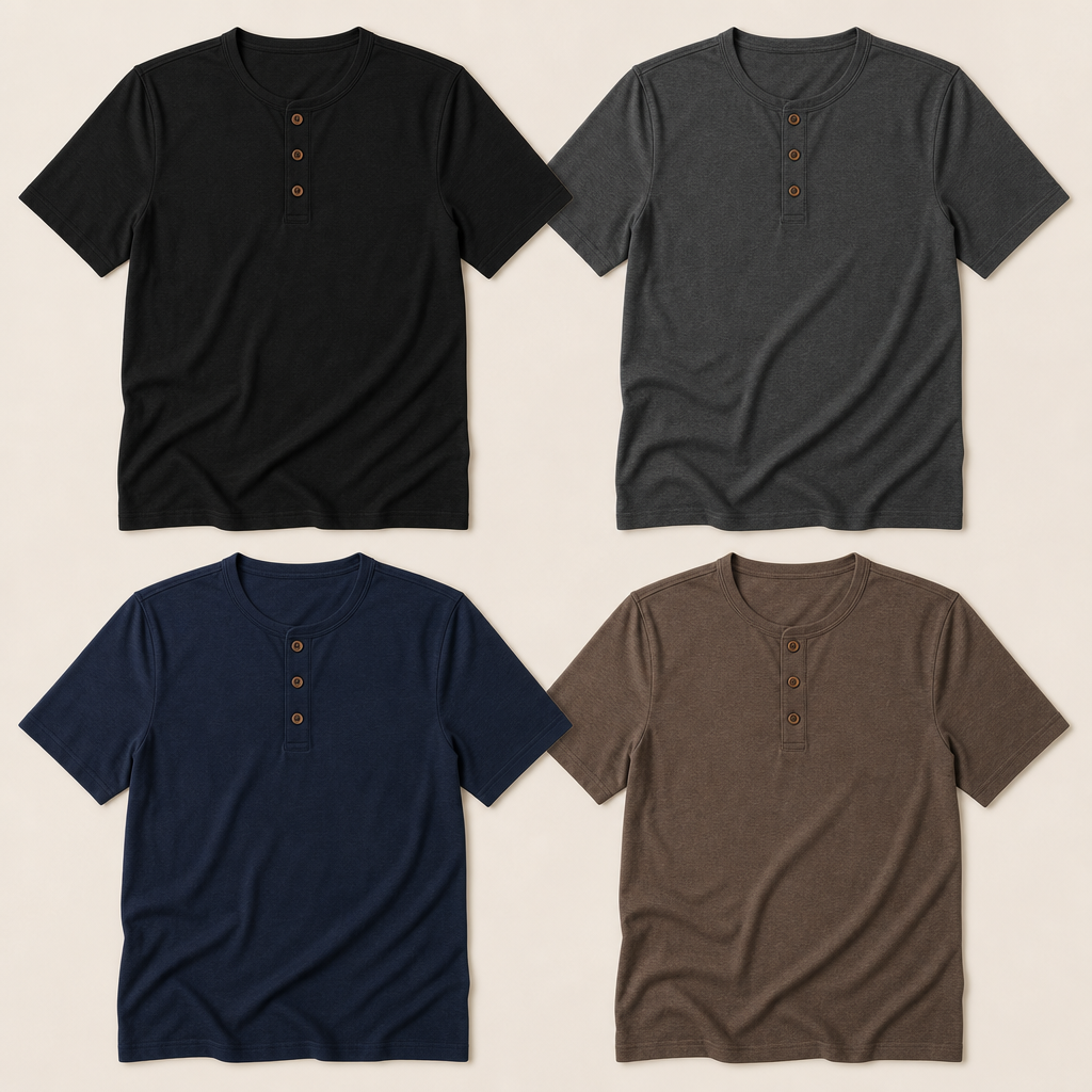 Men’s Soft Short Sleeve Henley Shirt