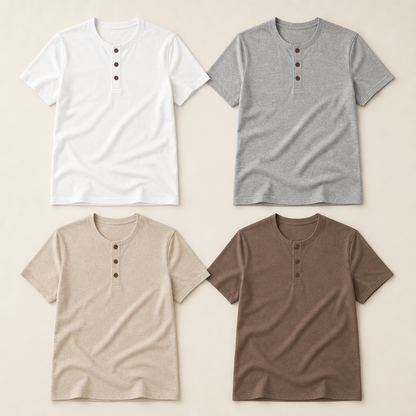 Men’s Soft Short Sleeve Henley Shirt
