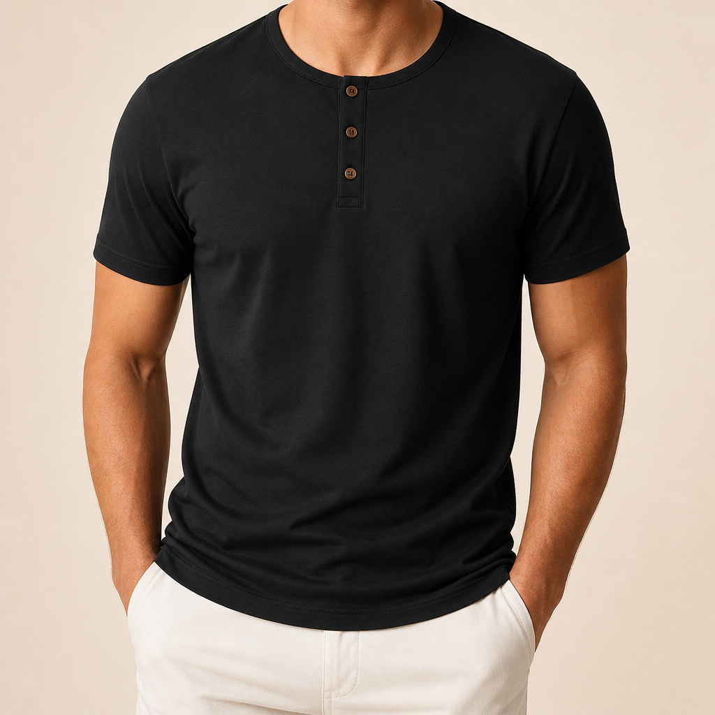 Men’s Soft Short Sleeve Henley Shirt