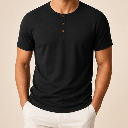 Men’s Soft Short Sleeve Henley Shirt