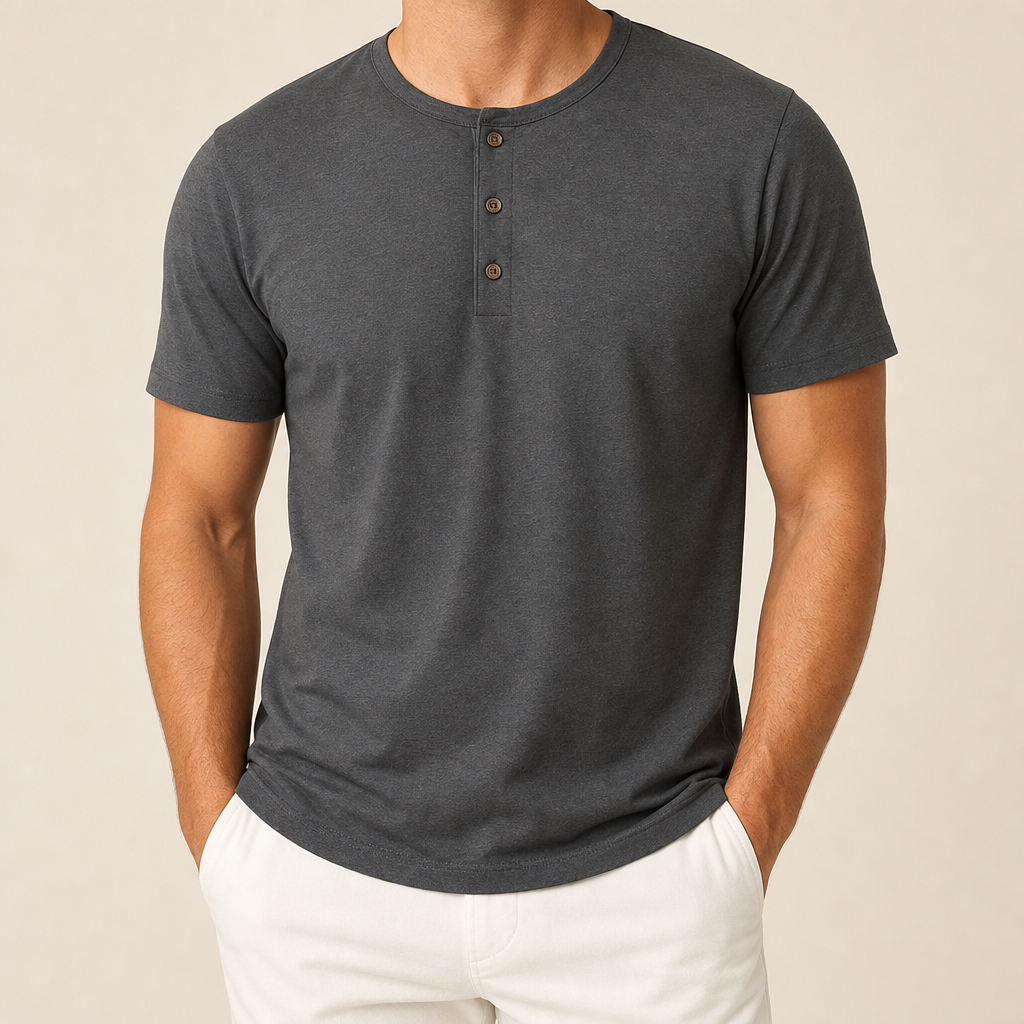 Men’s Soft Short Sleeve Henley Shirt