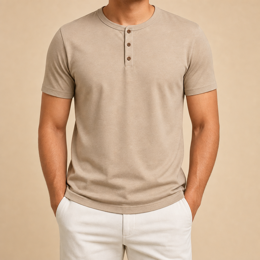 Men’s Soft Short Sleeve Henley Shirt