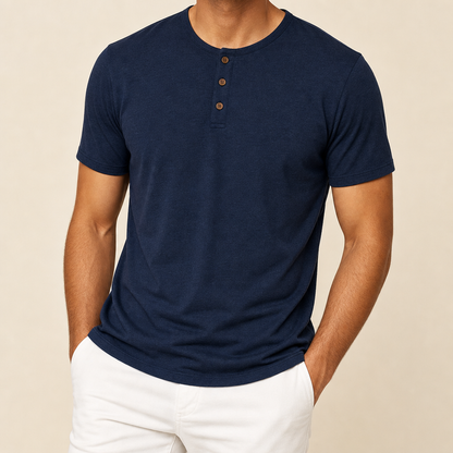 Men’s Soft Short Sleeve Henley Shirt