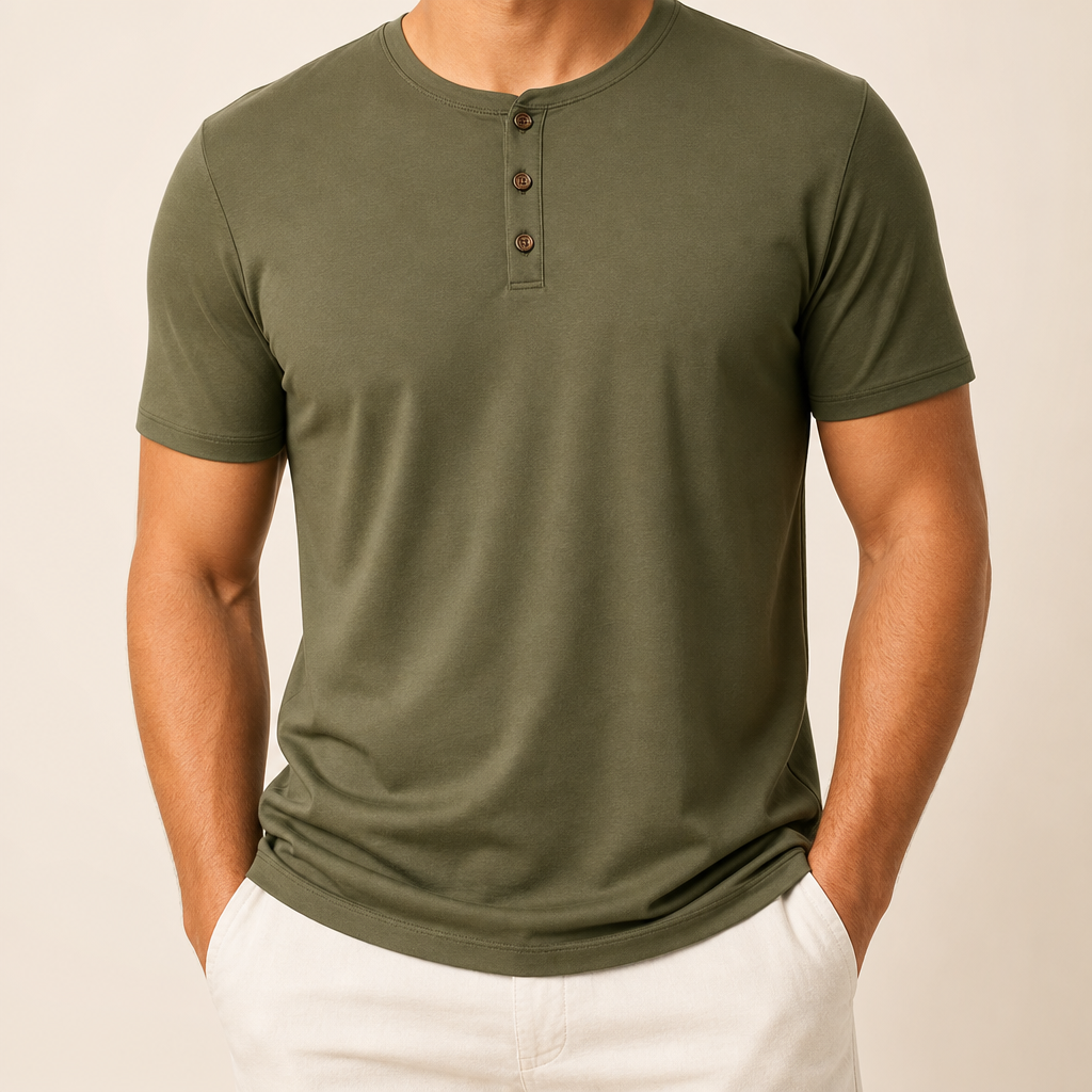 Men’s Soft Short Sleeve Henley Shirt