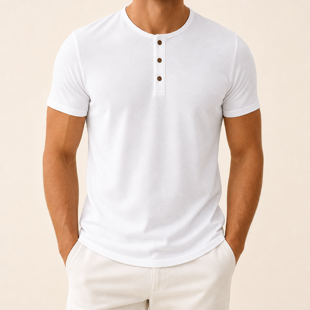 Men’s Soft Short Sleeve Henley Shirt