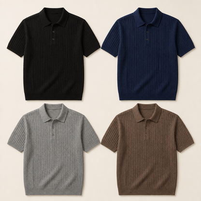 FINAL SALE⚡8 Packs for $34.99⚡- Men’s Textured Short Sleeve Knit Polo Shirt