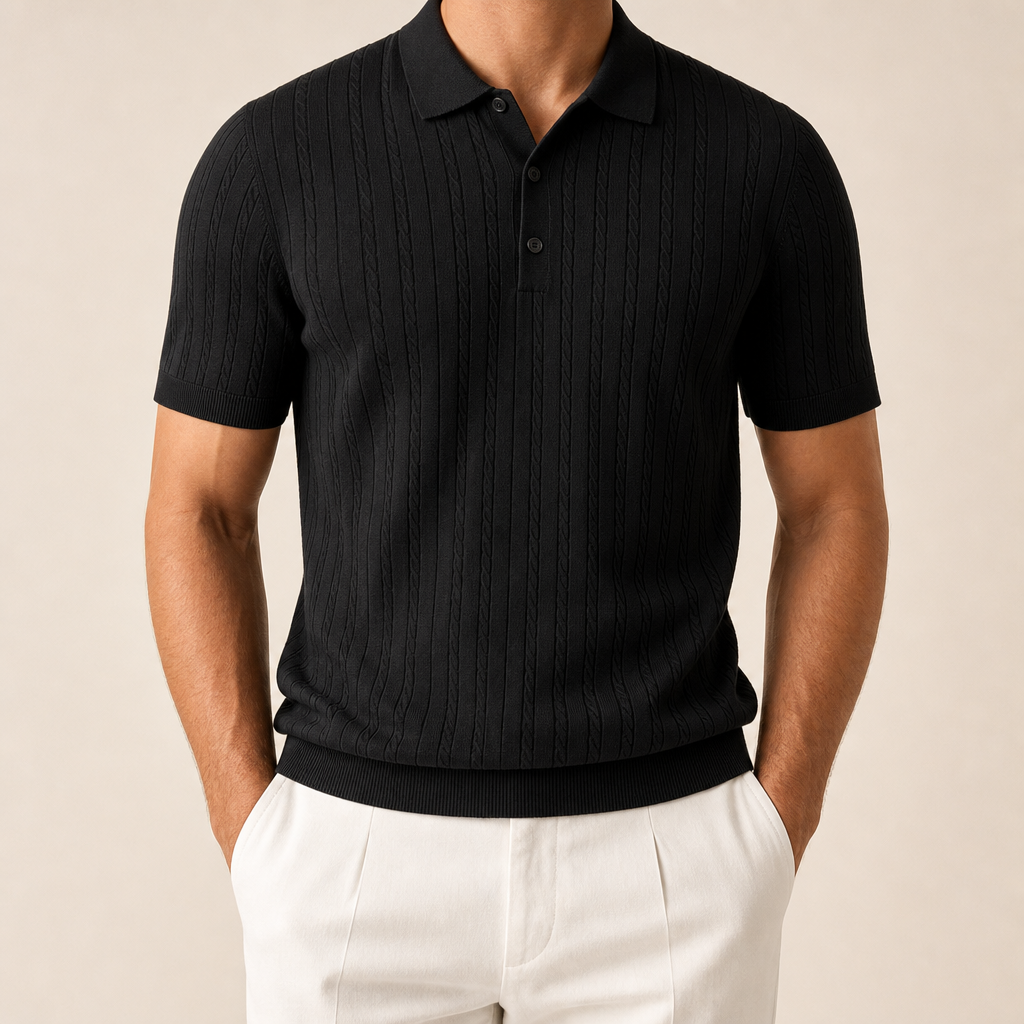 FINAL SALE⚡8 Packs for $34.99⚡- Men’s Textured Short Sleeve Knit Polo Shirt