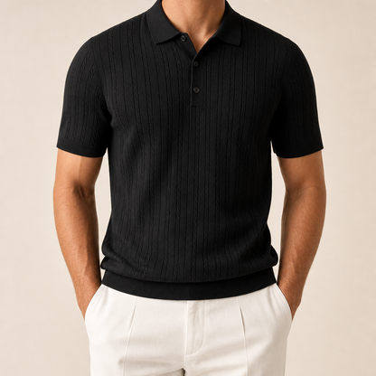 FINAL SALE⚡8 Packs for $34.99⚡- Men’s Textured Short Sleeve Knit Polo Shirt