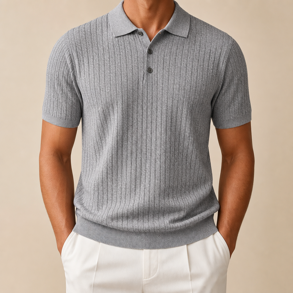 FINAL SALE⚡8 Packs for $34.99⚡- Men’s Textured Short Sleeve Knit Polo Shirt