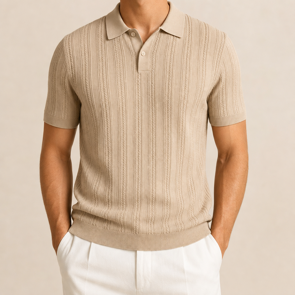 FINAL SALE⚡8 Packs for $34.99⚡- Men’s Textured Short Sleeve Knit Polo Shirt