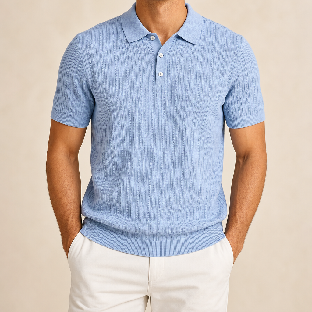 FINAL SALE⚡8 Packs for $34.99⚡- Men’s Textured Short Sleeve Knit Polo Shirt