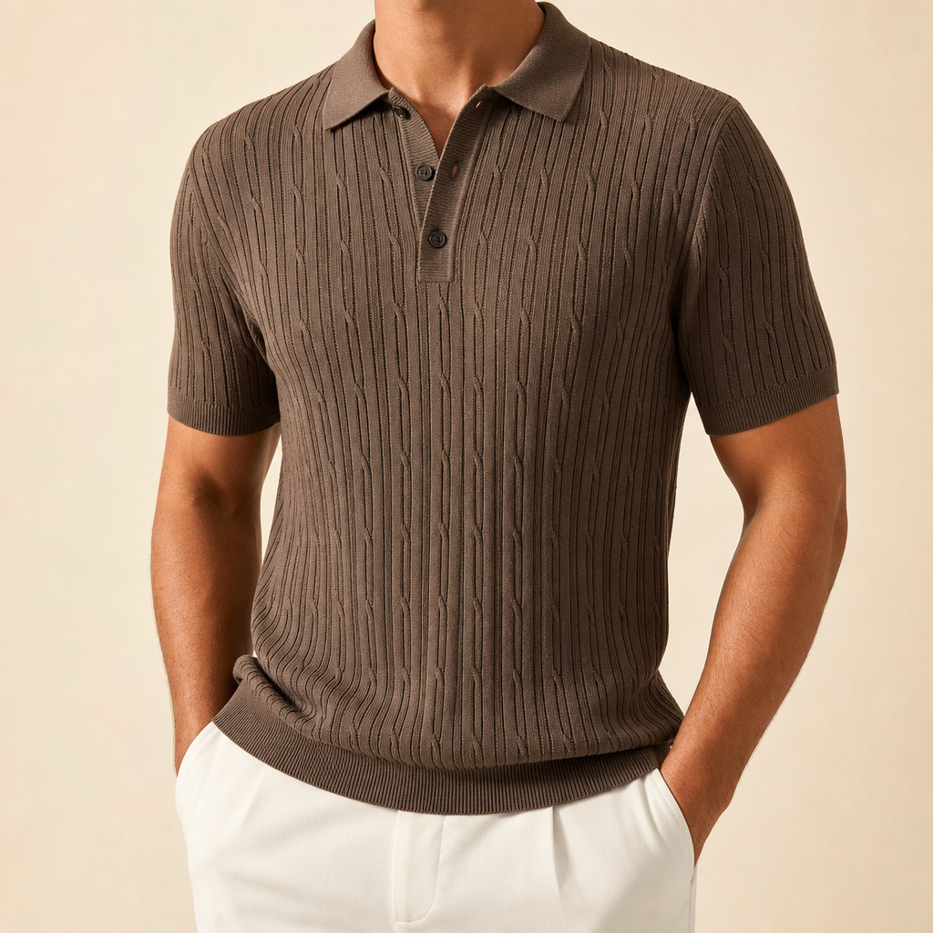 FINAL SALE⚡8 Packs for $34.99⚡- Men’s Textured Short Sleeve Knit Polo Shirt