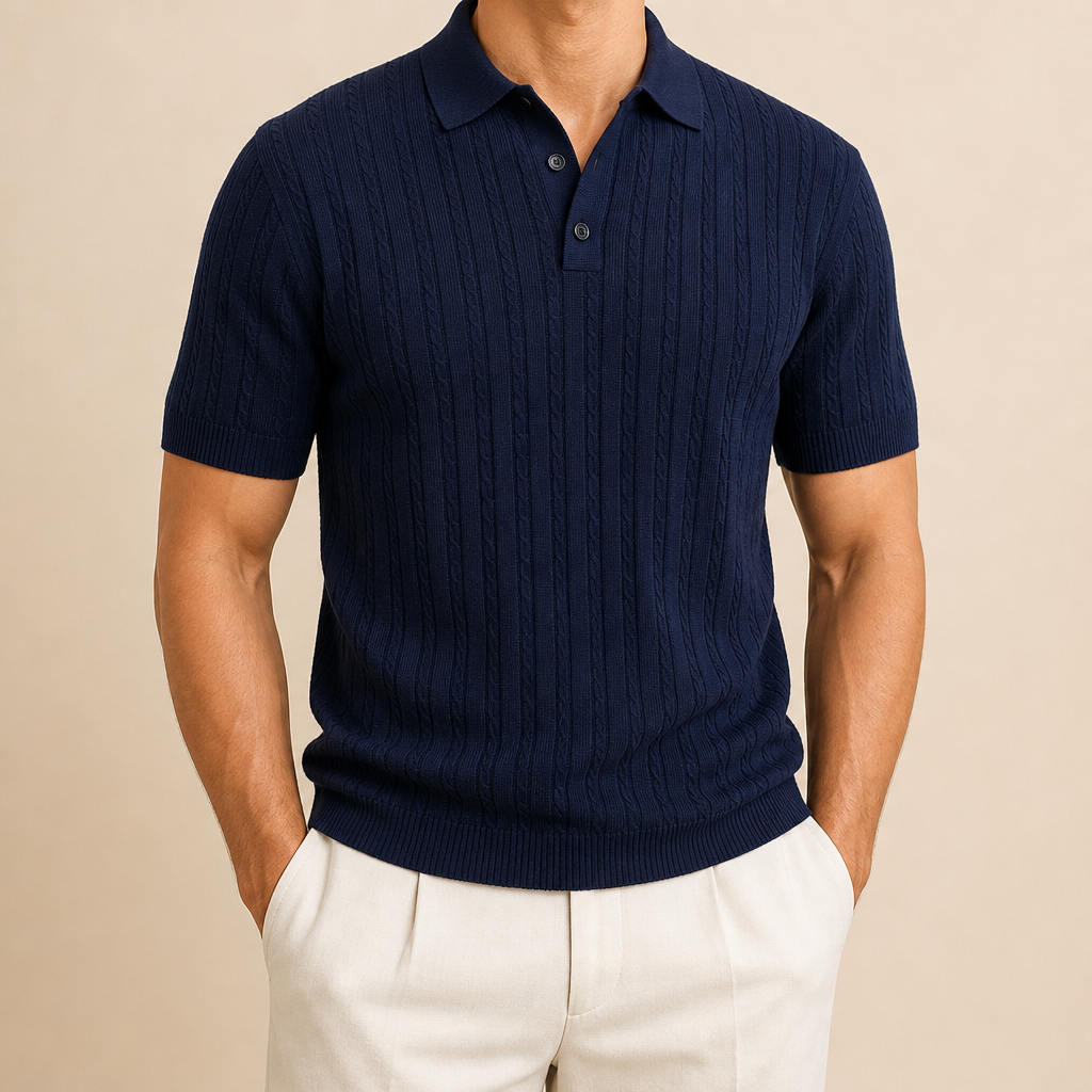 FINAL SALE⚡8 Packs for $34.99⚡- Men’s Textured Short Sleeve Knit Polo Shirt
