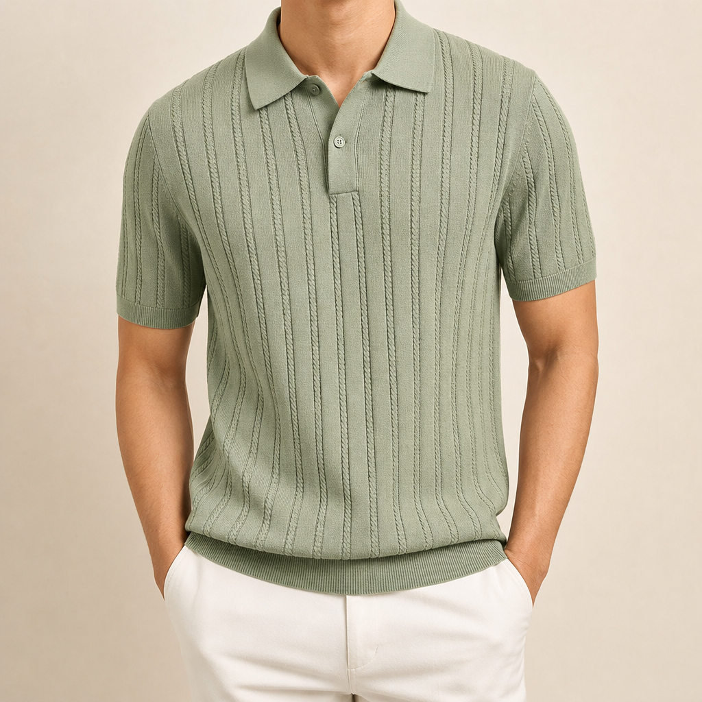 FINAL SALE⚡8 Packs for $34.99⚡- Men’s Textured Short Sleeve Knit Polo Shirt